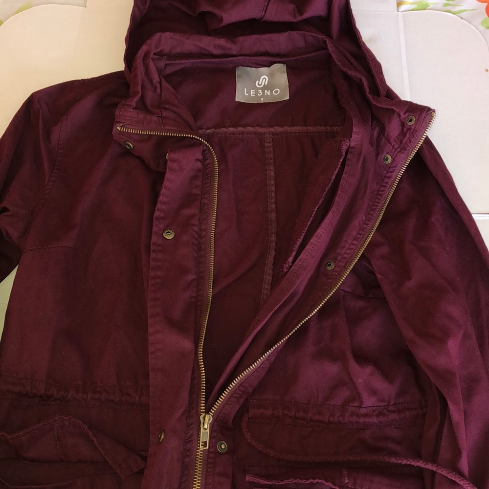 LE3NO maroon lightweight utility jacket - Picture 4 of 6
